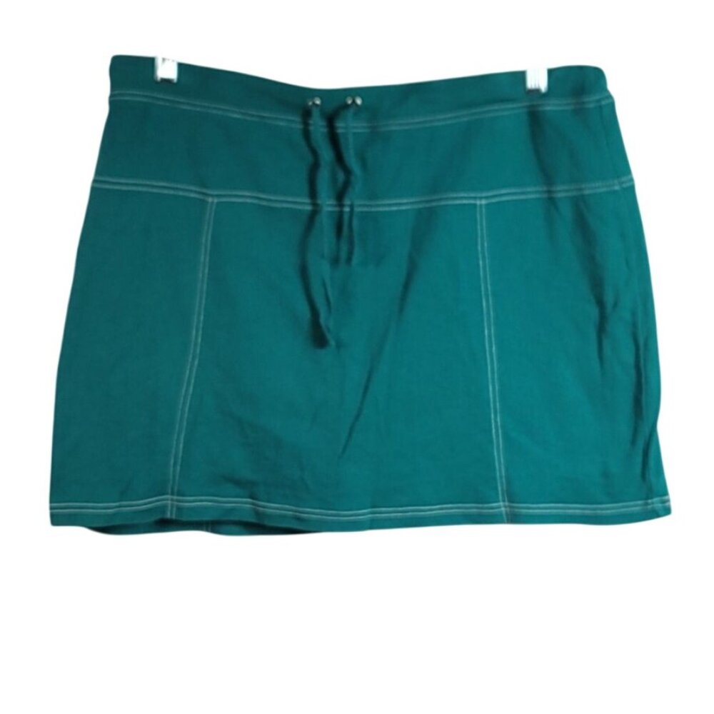 Anne Klein Sport Skort Green Size XXL Skirt Shorts Pull On Drawstring Contrast